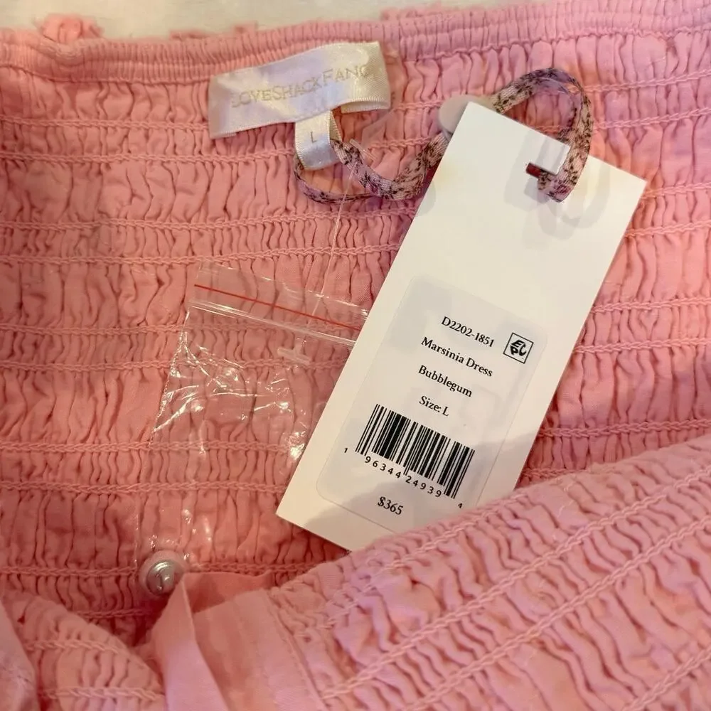 LoveShackFancy NWT Marsinia Large Ruffle Cotton Dress in Bubblegum Pink - Picture 8 of 16